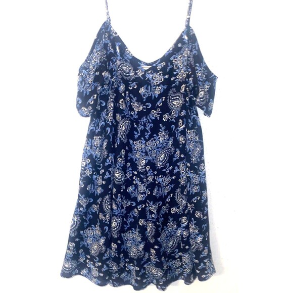 Abercrombie & Fitch Dresses & Skirts - Abercrombie & Fitch Dress Womens sz L Blue Floral Chiffon